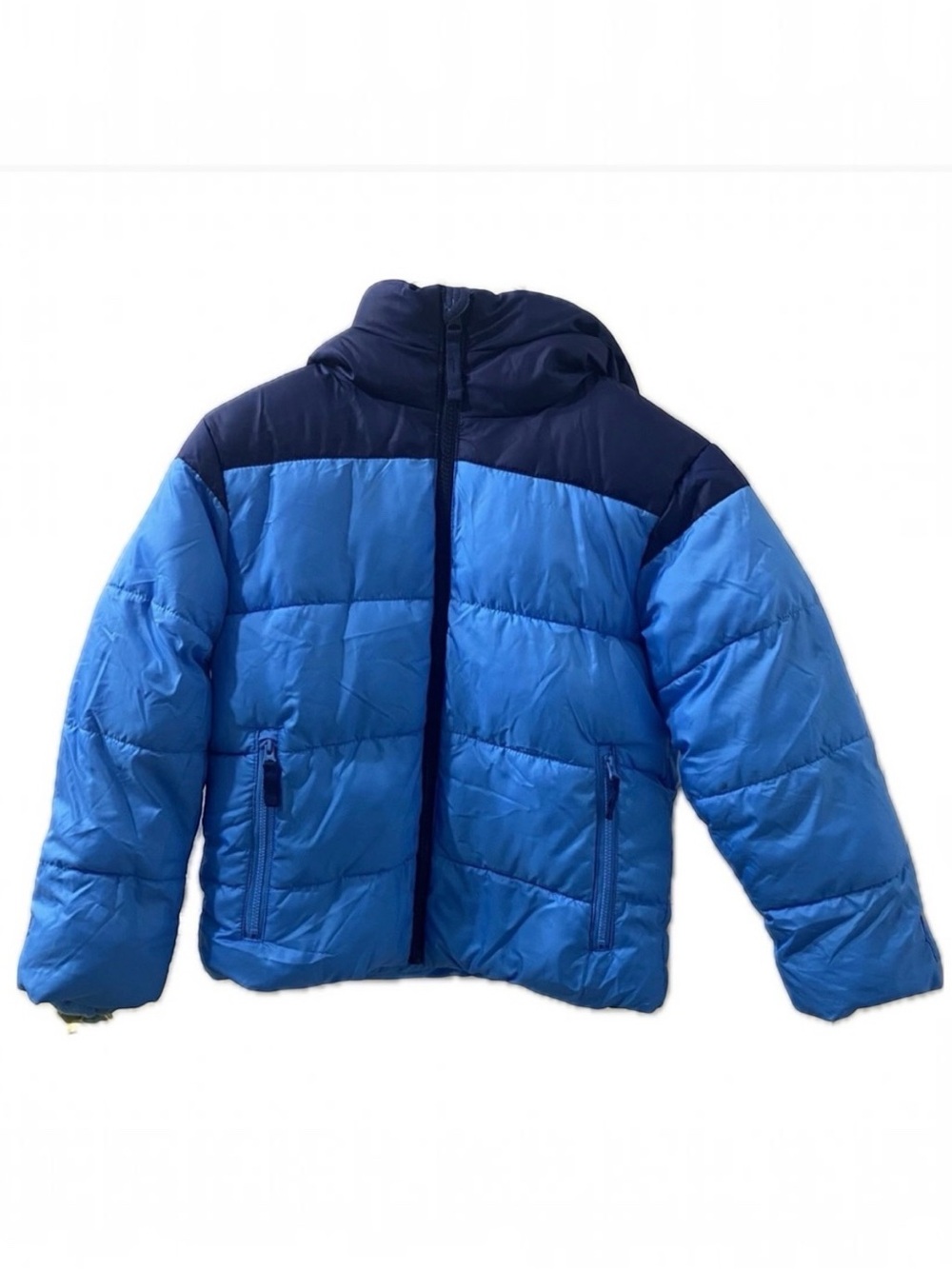 All in Motion Two Tone Blue Hooded Puffer Coat Kids Size 6
